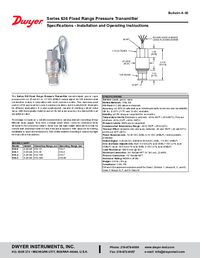 Thumbnail of document Manual - 636 Fixed Range Pressure Transmitters